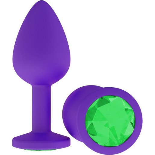 Средняя фиолетовая пробка с зеленым кристаллом ONJOY Silicone Collection