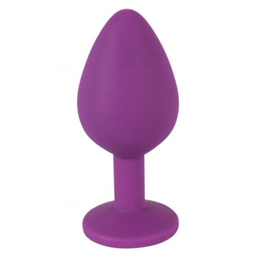 Средняя фиолетовая пробка с фиолетовым кристаллом ONJOY Silicone Collection