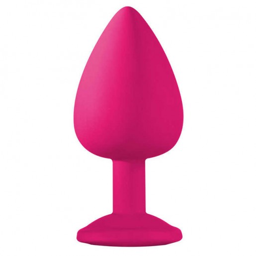 Средняя розовая пробка с фиолетовым кристаллом ONJOY Silicone Collection