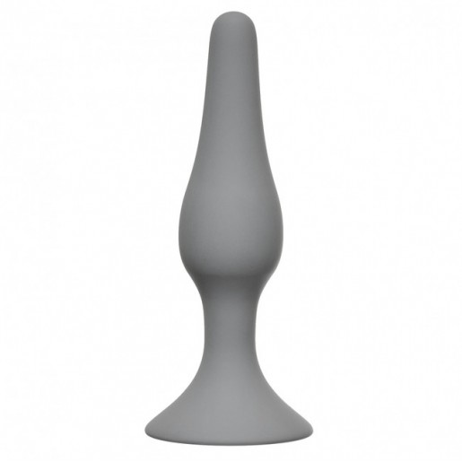 Средняя анальная пробка на присоске Slim Anal Plug Medium (11,5 см , серый)