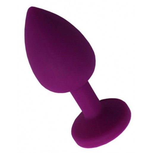 Средняя фиолетовая пробка с розовым кристаллом ONJOY Silicone Collection