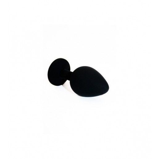Средняя черная пробка с зелёным кристаллом ONJOY Silicone Collection